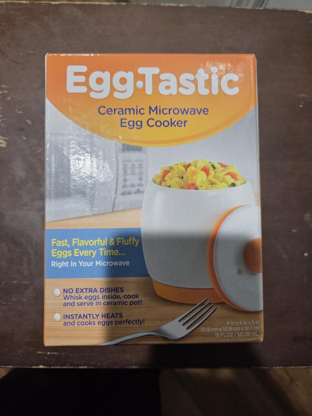 Ceramic Microwave Egg Cooker - White and Orange